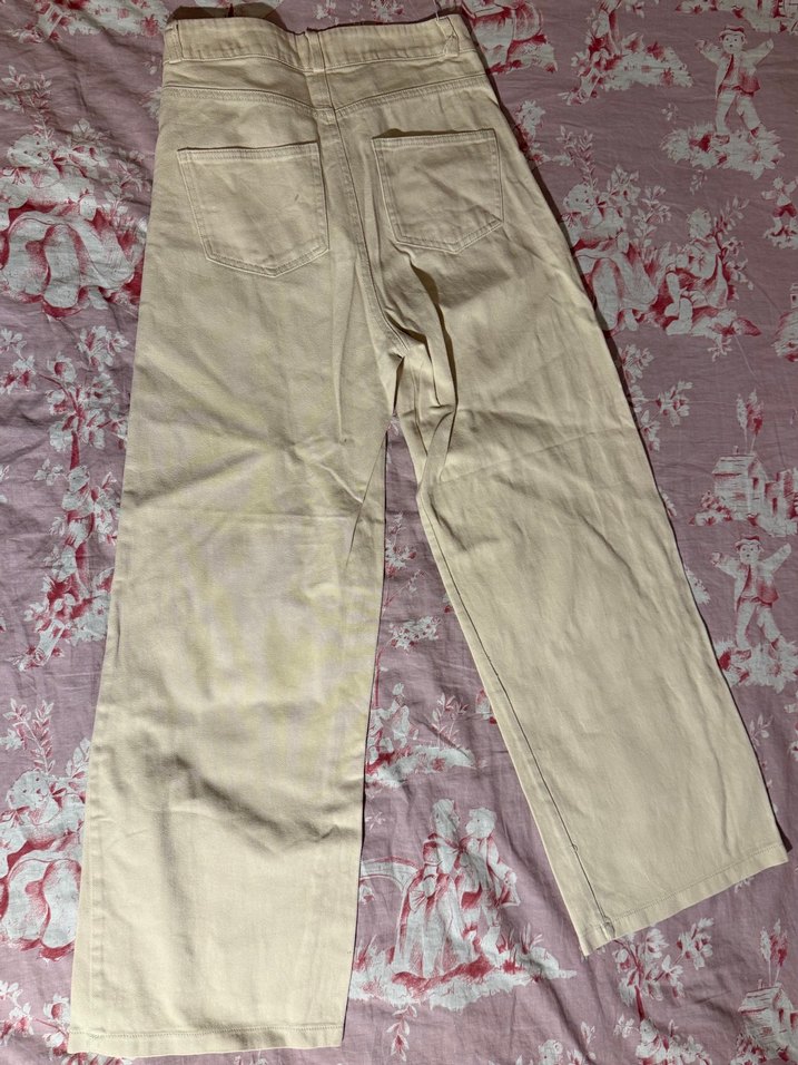 Bej-Krem Robin Marka Baggy Kadın Kot Pantolon - Görsel 2