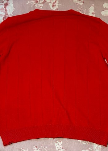 Kırmızı Drapeli Kadın Uzun Kollu Triko - Görsel 3