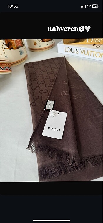 Gucci yün ipek şal
