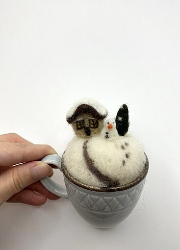 Kış Dekorasyon Kahve Fincanı - Görsel 5