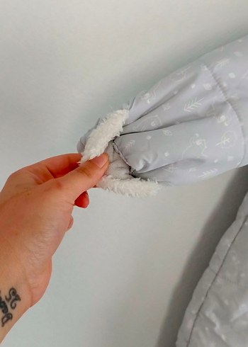 buz mavisi Fermuarlı Bebek arabası/ puset Tulumu - Görsel 5