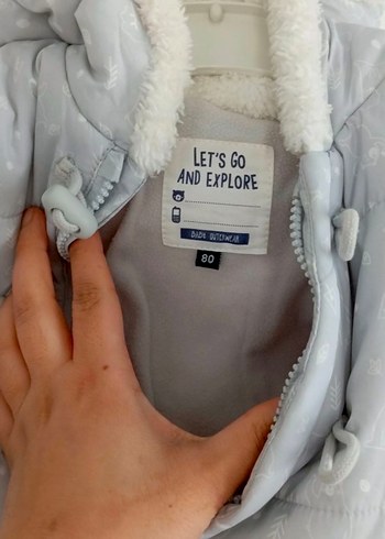 buz mavisi Fermuarlı Bebek arabası/ puset Tulumu - Görsel 6