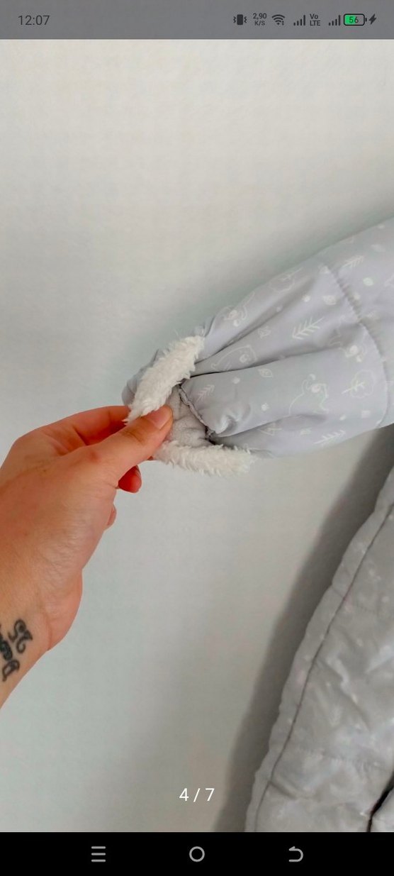 buz mavisi Fermuarlı Bebek arabası/ puset Tulumu - Görsel 5