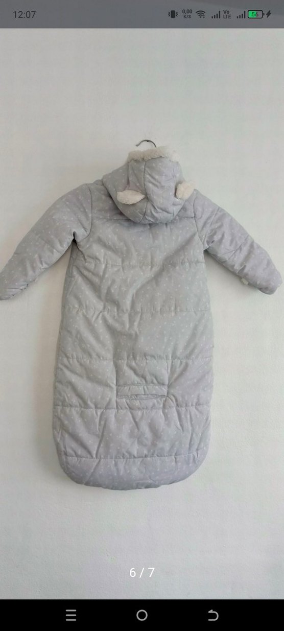 buz mavisi Fermuarlı Bebek arabası/ puset Tulumu - Görsel 2