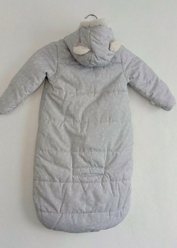 buz mavisi gri Fermuarlı Bebek arabasi / puset Tulumu - Görsel 6