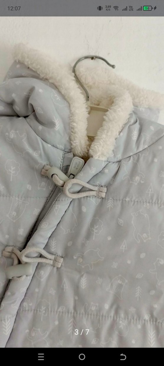 buz mavisi gri Fermuarlı Bebek arabasi / puset Tulumu - Görsel 3