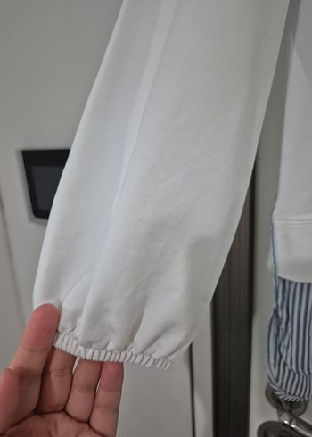 l Beden Gri Detaylı Beyaz Kadın Eşofman Takımı