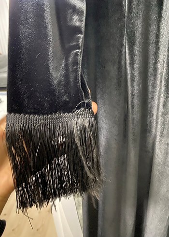 diğer Beden siyah Renk Kadife Klasik Siyah Uzun Kollu Gotik Elbise