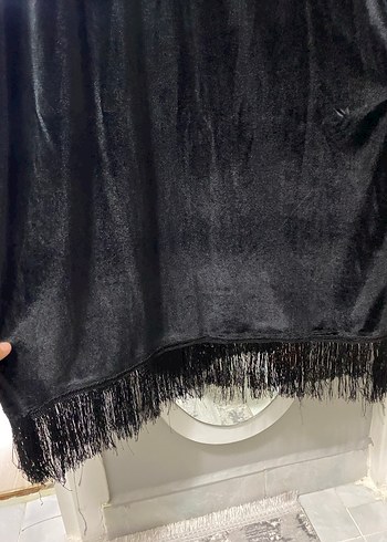 Refka Tesettür Giyim Kadife Klasik Siyah Uzun Kollu Gotik Elbise