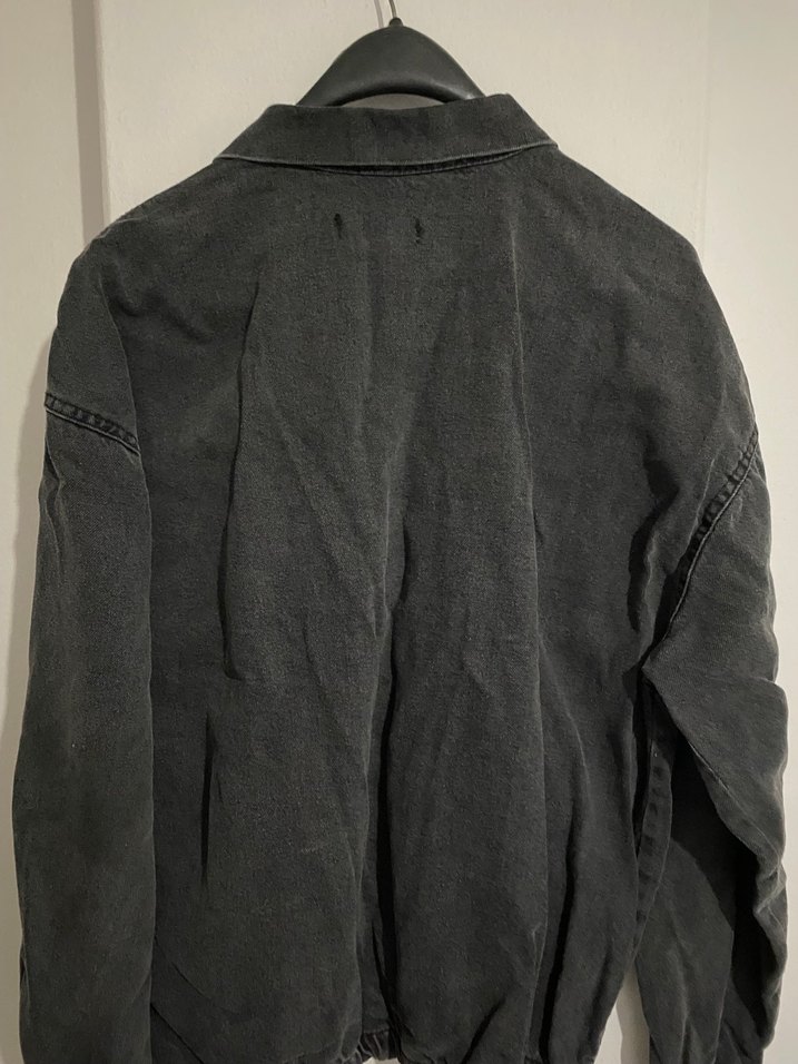 Siyah Düğmeli Gevşek Kesim erkek Denim Ceket - Görsel 2