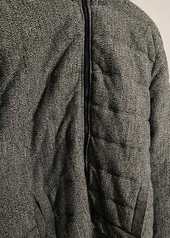 Erkek Gri Kapüşonlu Fermuarlı mont - Görsel 4