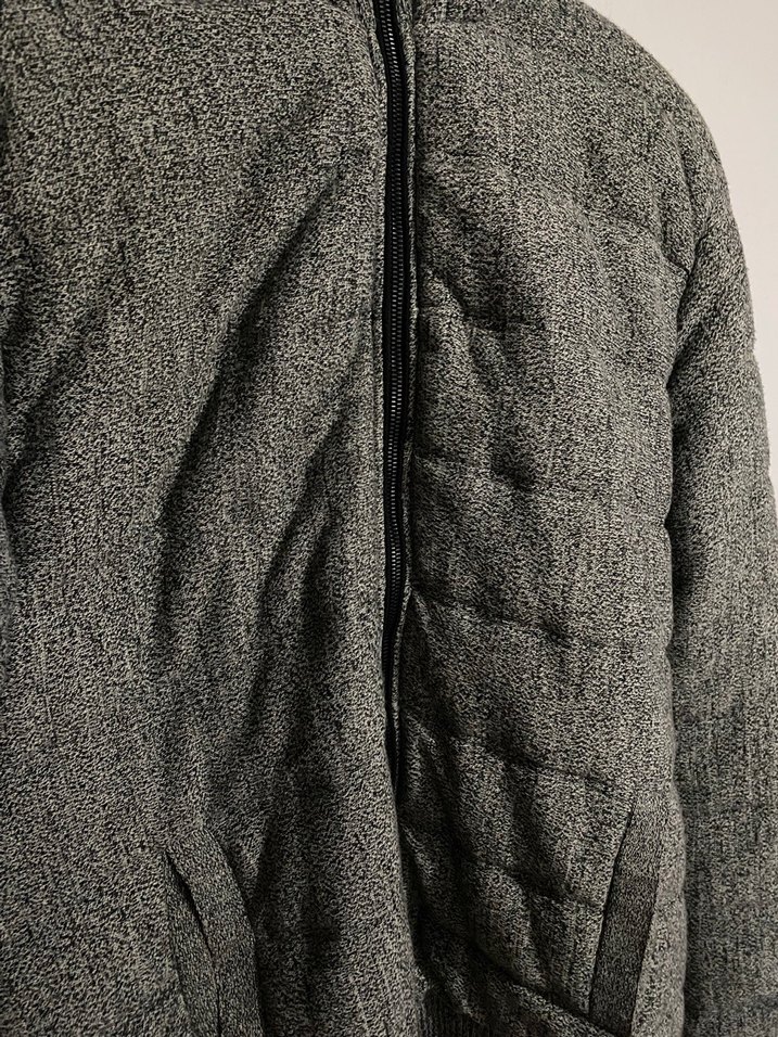 Erkek Gri Kapüşonlu Fermuarlı mont - Görsel 4