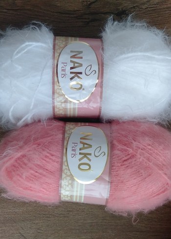 Nako Paris iplik pembe ve beyaz