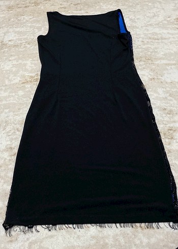 Dantel Detaylı Lacivert kısa Kadın Elbise - Görsel 5