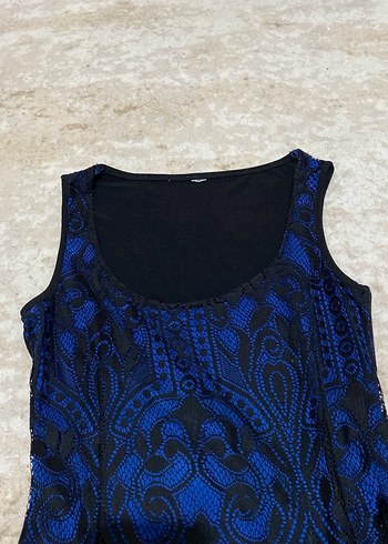 Dantel Detaylı Lacivert kısa Kadın Elbise - Görsel 2