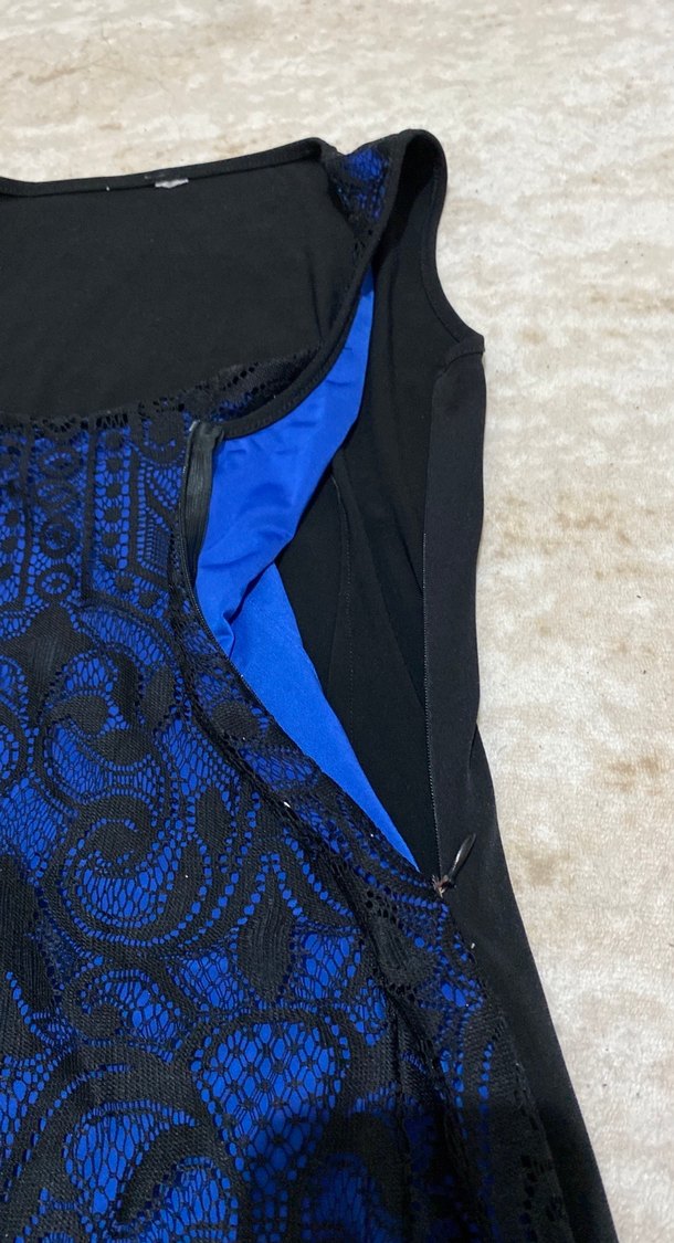 Dantel Detaylı Lacivert kısa Kadın Elbise - Görsel 4