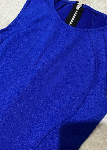 Mavi Kolsuz Mini Elbise - Görsel 2