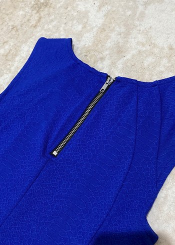 Mavi Kolsuz Mini Elbise - Görsel 5