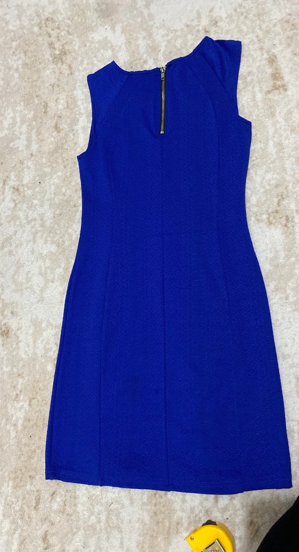 Mavi Kolsuz Mini Elbise - Görsel 4