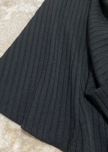 Uzun Siyah Triko Piliseli Elbise - Görsel 4