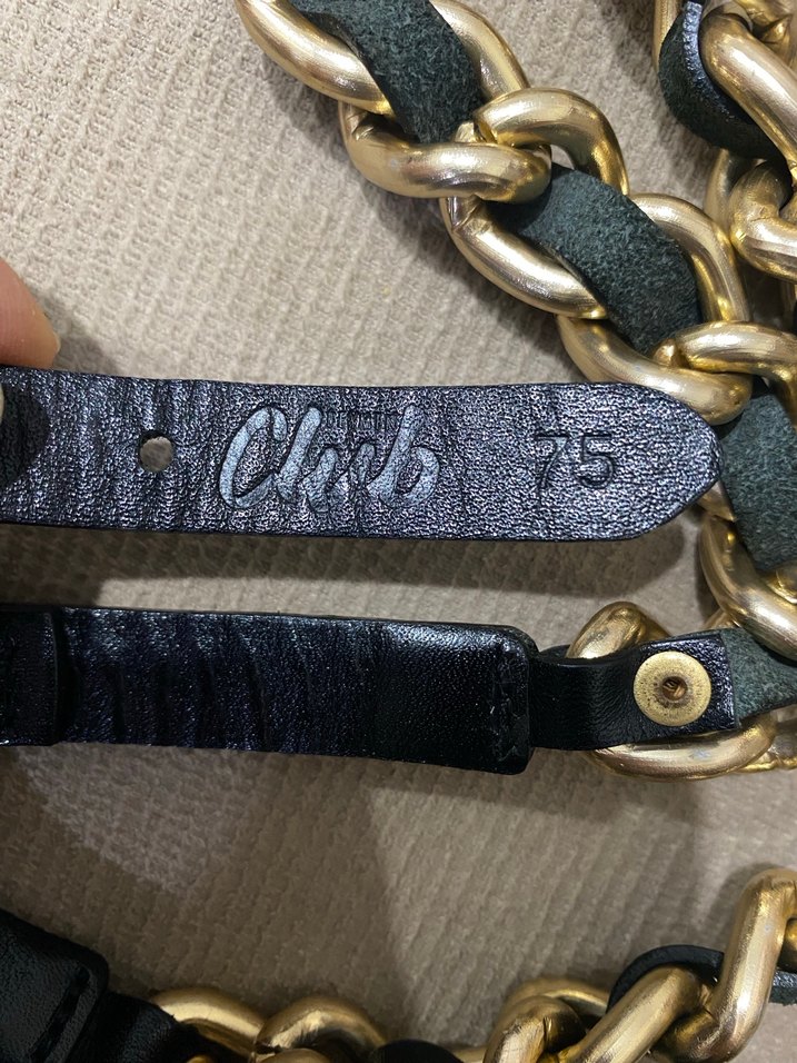 Zincir Detaylı Siyah Deri Kadın Kemer - Görsel 2