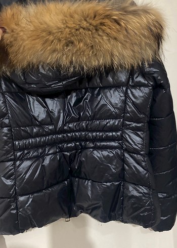 Siyah Deri Kürklü Kadın Kışlık mont - Görsel 7