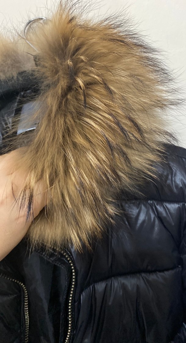 Siyah Deri Kürklü Kadın Kışlık mont - Görsel 4