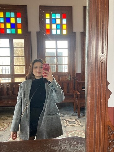Diğer Gri blazer kaban astarlı