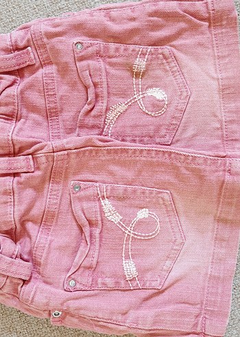 LC Waikiki Düğmeli Pembe Kız Kot Pantolon