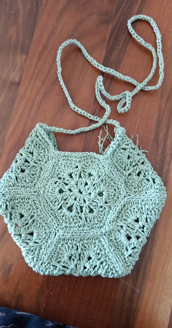 Turkuaz Örgü Bohem Kadın Çanta - Görsel 4