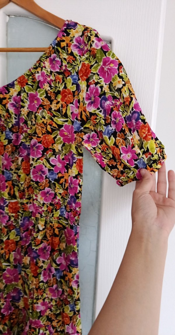 Çiçek Desenli Uzun Bohem Elbise - Görsel 4