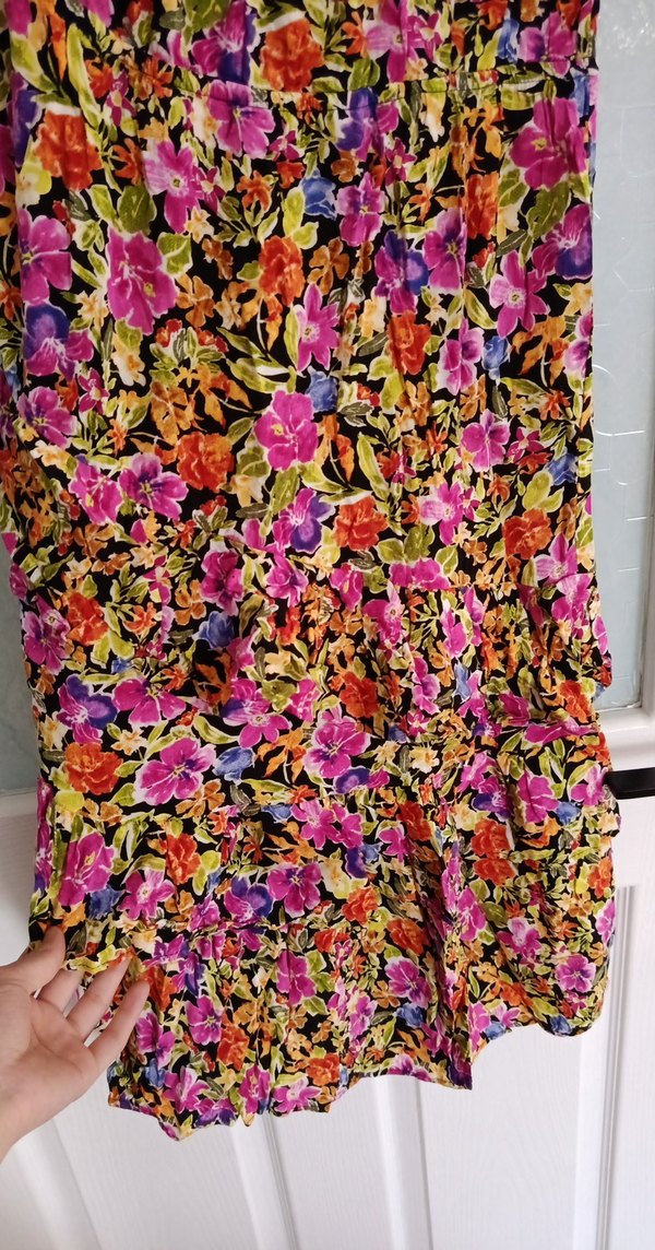 Çiçek Desenli Uzun Bohem Elbise - Görsel 5