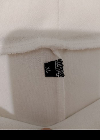 Beyaz Midi Kadın İspanyol Paça Pantolon - Görsel 2