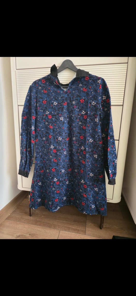 Düğmeli çiçekli nostaljik tunik - Görsel 2