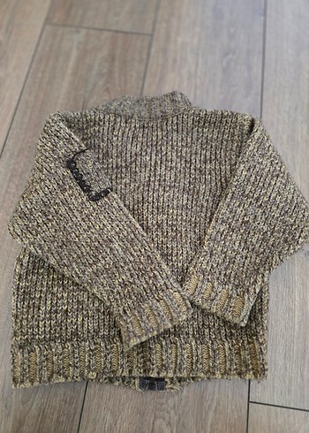 Erkek Çocuk Kahverengi Örgü Hırka - Görsel 3