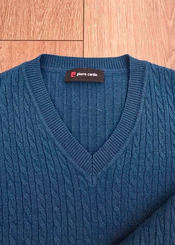 Pierre Cardin petrol Mavi V Yaka Erkek Triko Kazak - Görsel 3