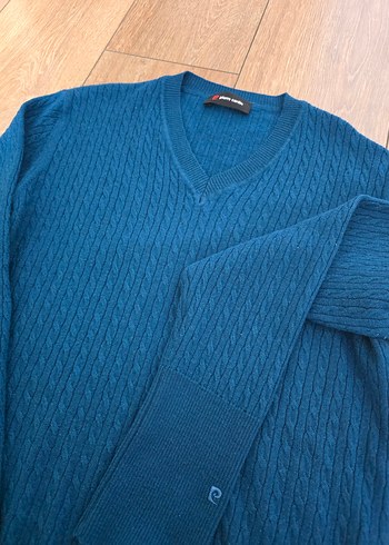 Pierre Cardin petrol Mavi V Yaka Erkek Triko Kazak - Görsel 2