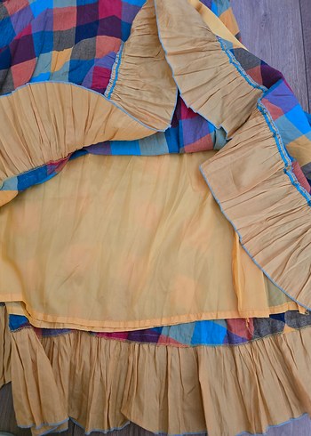 Renkli Piliseli Uzun Bohem Etek - Görsel 3