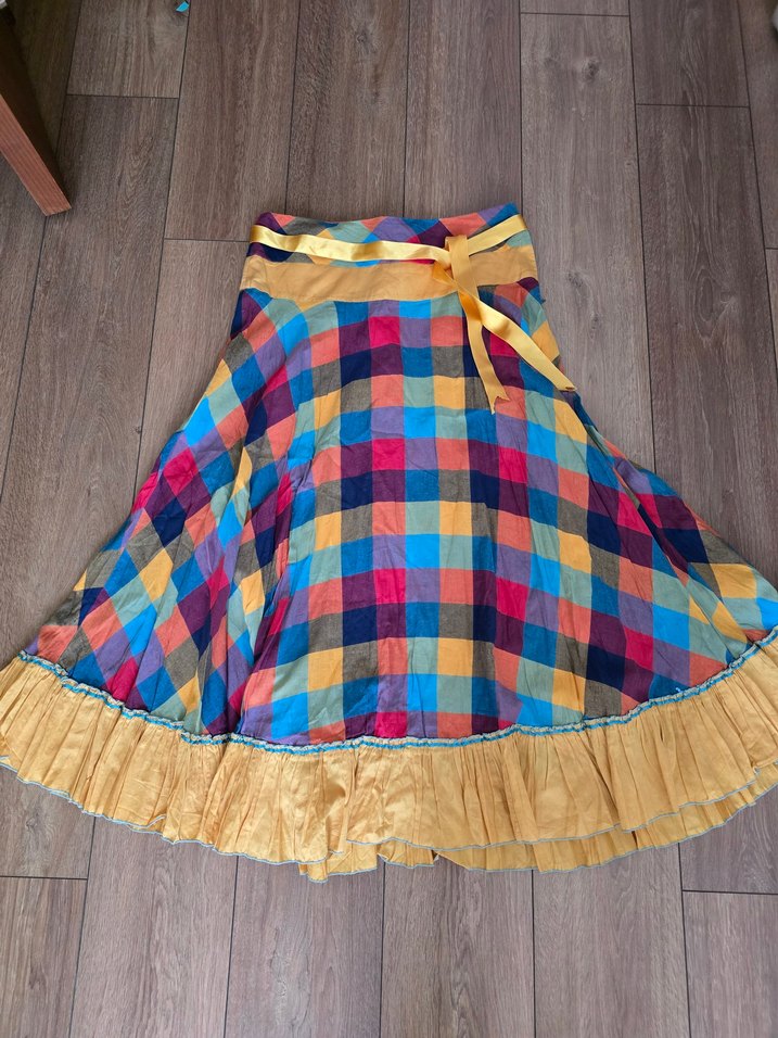 Renkli Piliseli Uzun Bohem Etek - Görsel 2