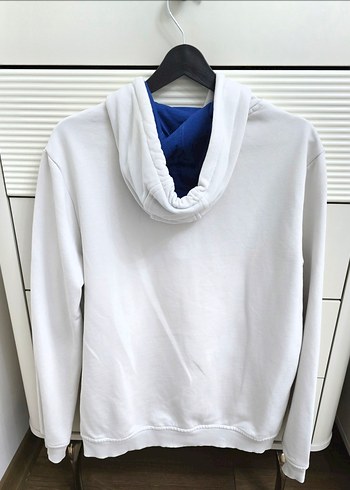 USPA Beyaz Kapüşonlu Erkek Sweatshirt - Görsel 2