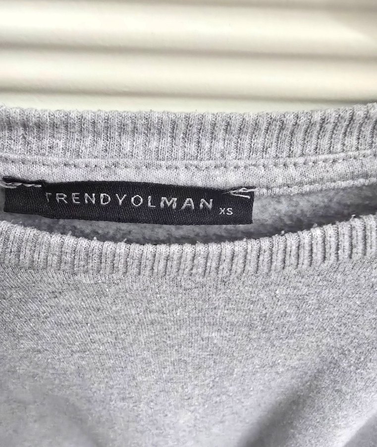 Gri Baskılı Sweatshirt Uzun Kollu - Görsel 3