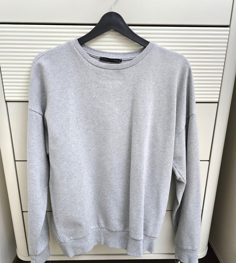 Gri Baskılı Sweatshirt Uzun Kollu - Görsel 2