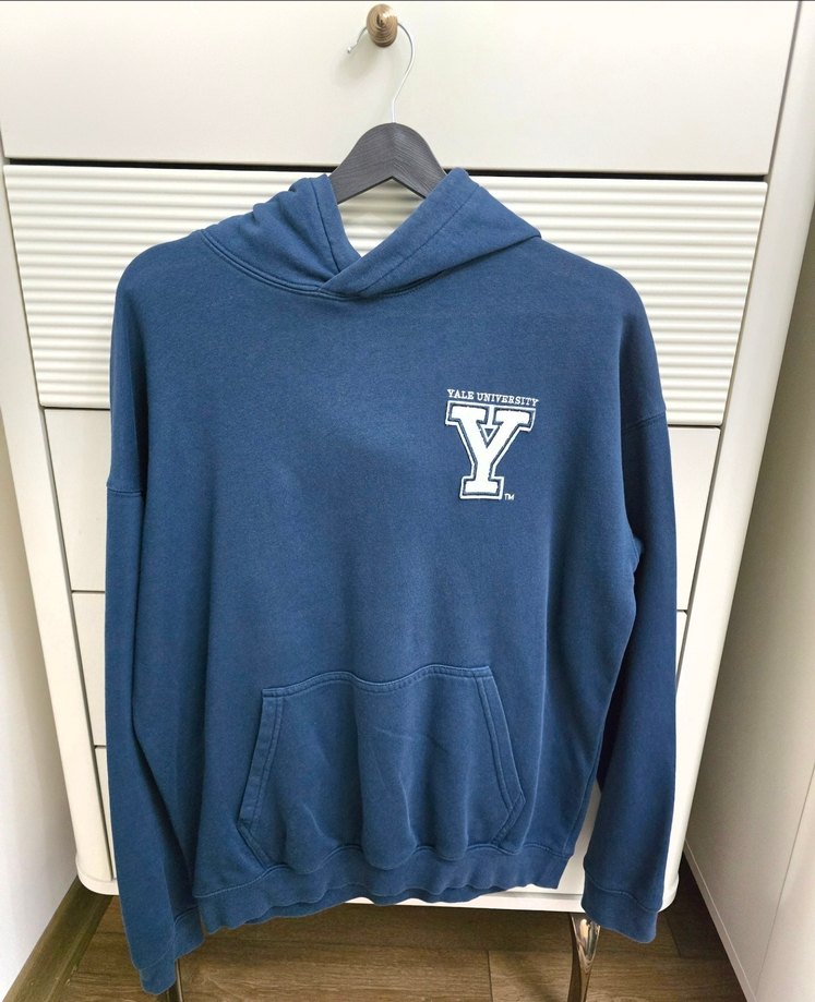 Kapüşonlu Mavi Yale Baskılı Sweatshirt - Görsel 2