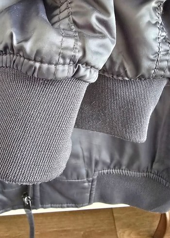 BERSHKA Koyu Gri Bomber Ceket - Rahat Kesim - Görsel 6