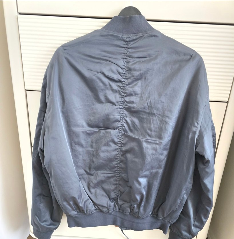 BERSHKA Koyu Gri Bomber Ceket - Rahat Kesim - Görsel 3