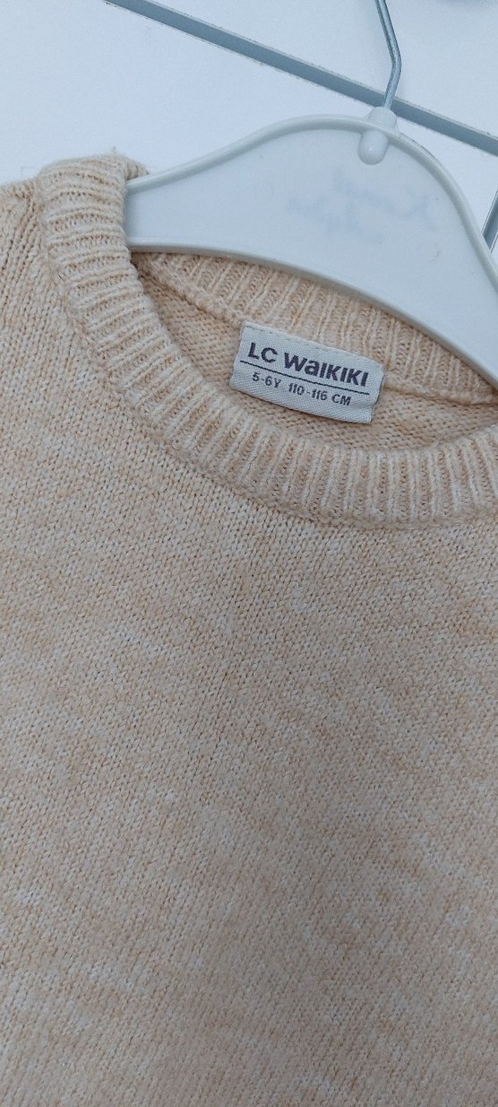 Kız Çocuk Bej Triko Kazak - Görsel 3