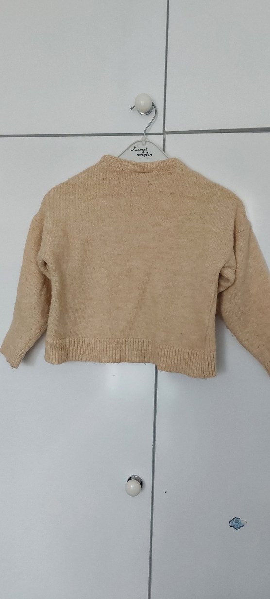 Kız Çocuk Bej Triko Kazak - Görsel 2