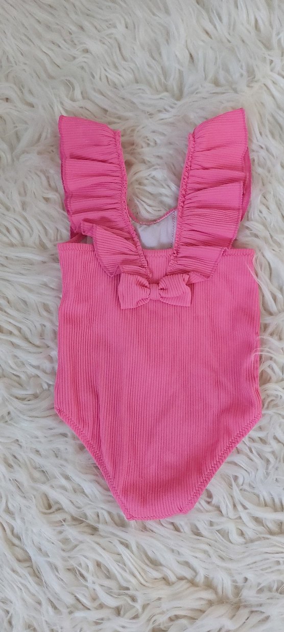 Kız Çocuk Pembe Fırfırlı Mayo - Görsel 2