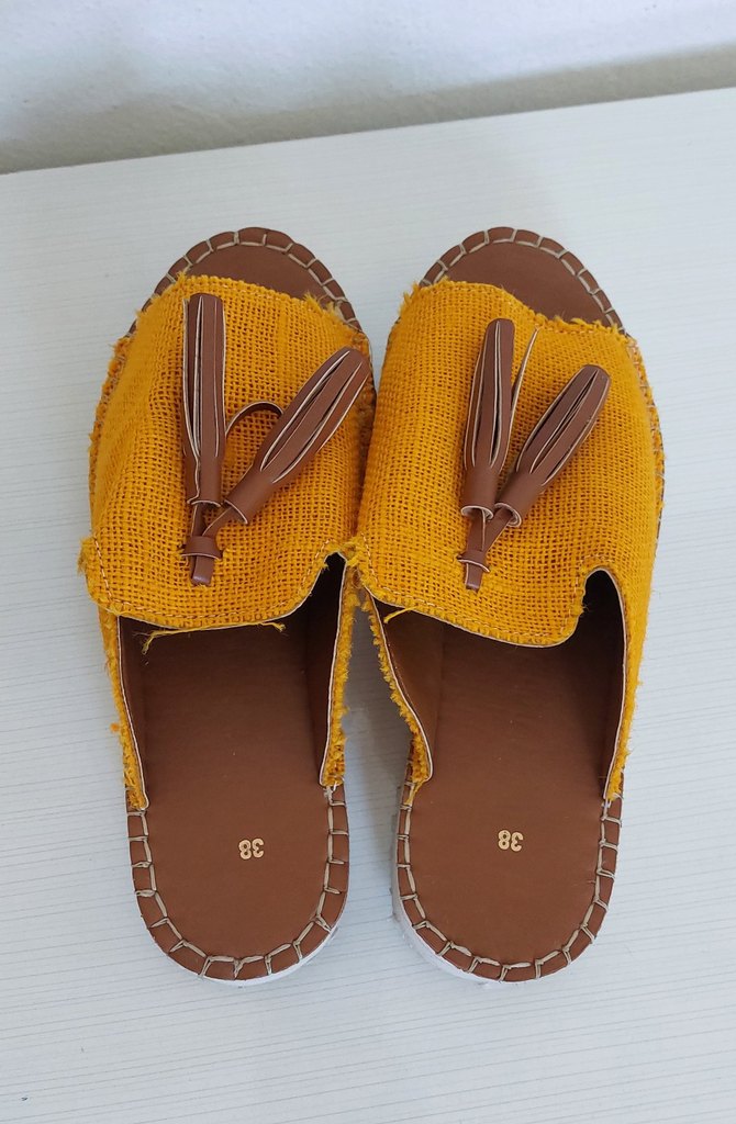 Sarı Püsküllü Bohem Dolgu Topuk Terlik - Görsel 2