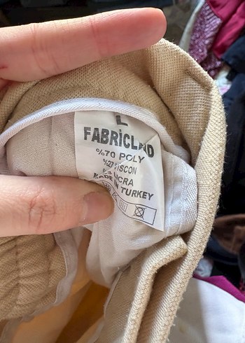 Bej Pamuk Kumaş Rahat Kesim Pantolon - Görsel 4